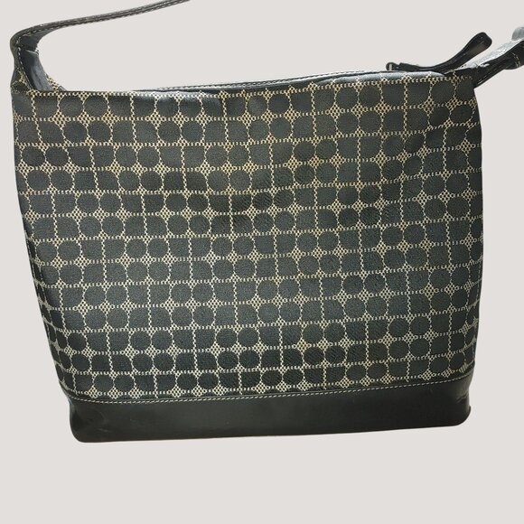 kate spade Handbags - Kate Spade Should Bag New York Black Beige Canvas Leather Patterned Shoulder